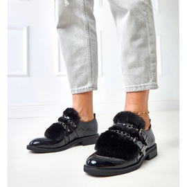 Black women's shoes with Sarol fur 1