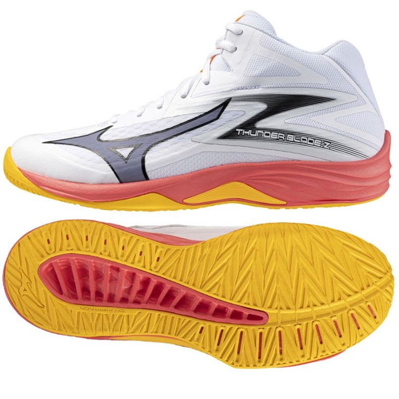 Mizuno Thunder Blade shoes with mid v1ga237598 white 1
