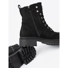 Shelvt Elegant black workers with shiny crystals 2