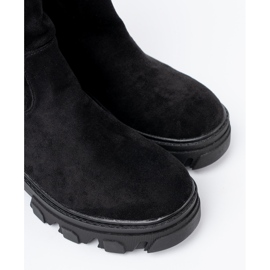 Shelvt Black boots with a minimalist cut 1