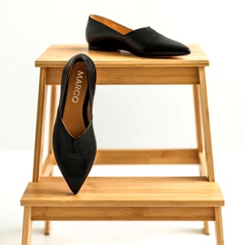 Marco Shoes Black Women's Ballerinas Marco 1285 with a cut -out 2