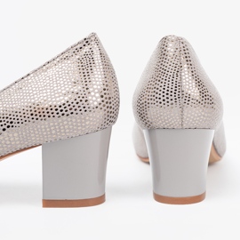 Shelvt Gray pumps with a silver decoration 2 Shelvt Gray pumps with a silver decoration 2