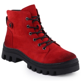 Women's suede boots red Potocki Z25-Je19317 1