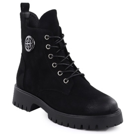 Insulated boots of suede women's black potocki z25-sz12672 1