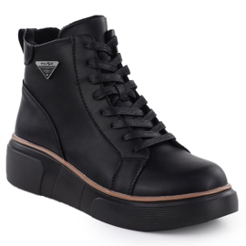Women's leather boots on wedges Black Filippo DBT6452 1
