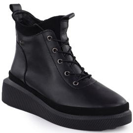 Women's leather boots on the platform insulated black Filippo DBT4799 1