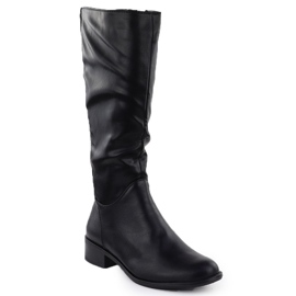 Women's leather boots Black Jezzi ASA198-19 1