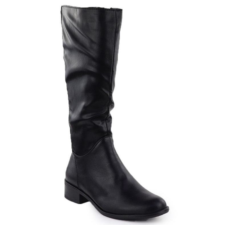 Women's leather boots Black Jezzi ASA198-19 1
