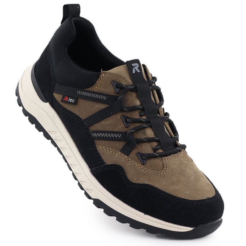 Waterproof leather brown sports shoes Rieker U0104-20 1