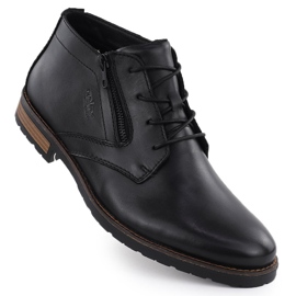 Black Rieker14609-00 leather leather shoes 1