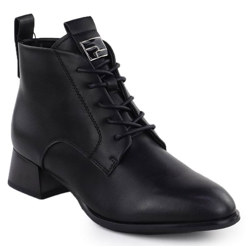 Black Vinceza 66805 leather high heels 1