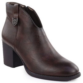 Women's boots on the post brown Jezzi asa250-11 red 1