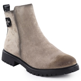 Women's suede boots Khaki Potocki 19314 green 1