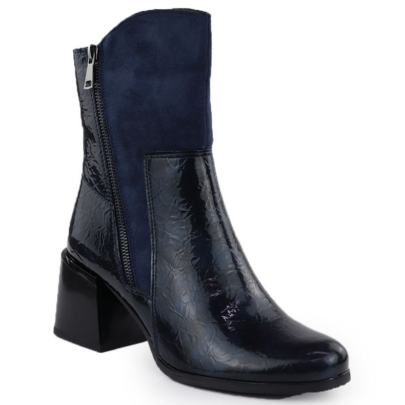 Boots on the post-lacquered women's blue M. Daszyński SA269-1 1