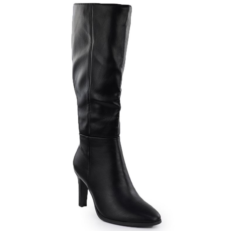 Boots on a high heel women's black Jezzi asa271-2 1