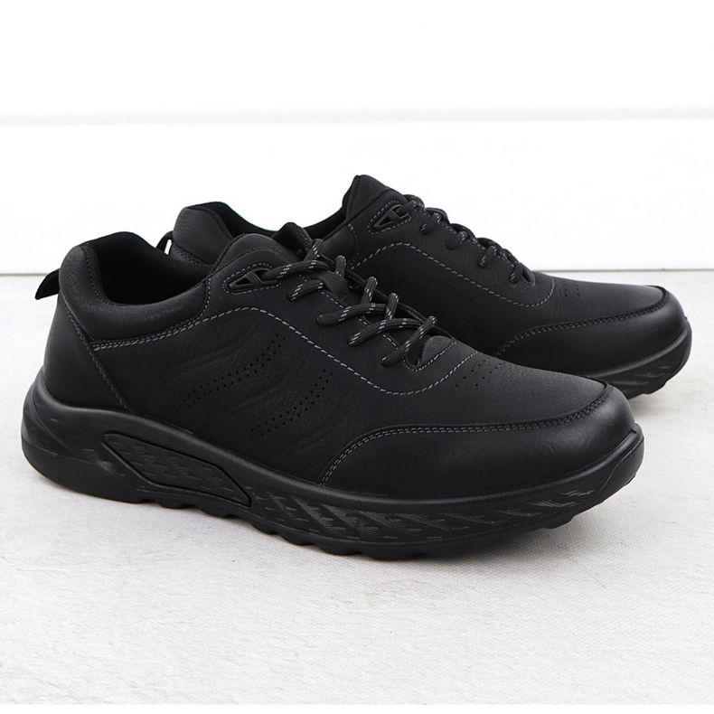 Men's lace-up shoes black unisoft 25mn16-9274 2