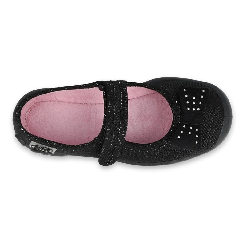Befado children's ballerinas 114x240 with a bow in sequins black 3