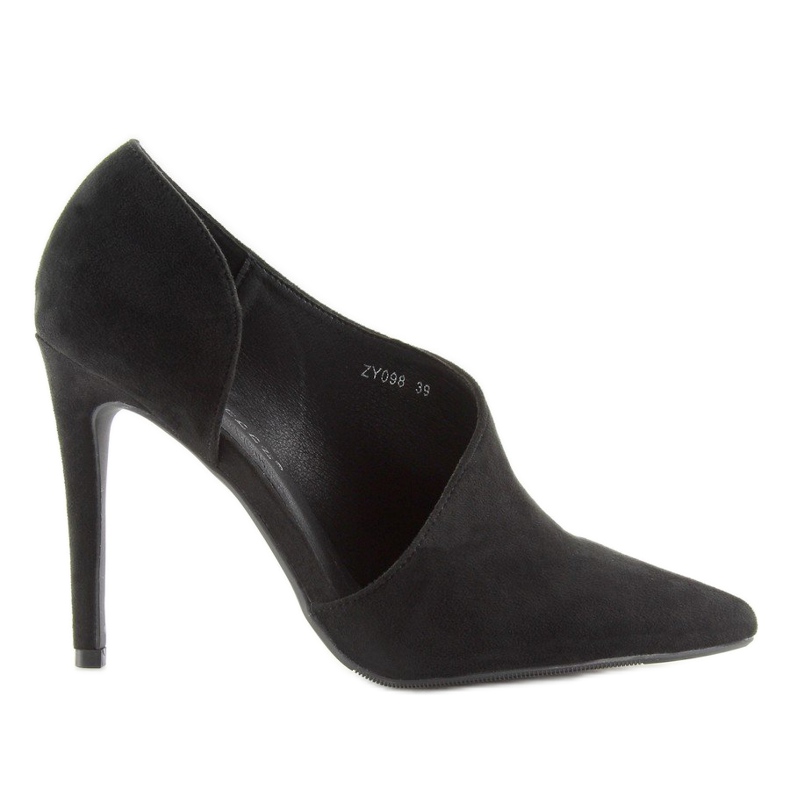 Asymmetrical pumps on a black ZY098 Black heel 1