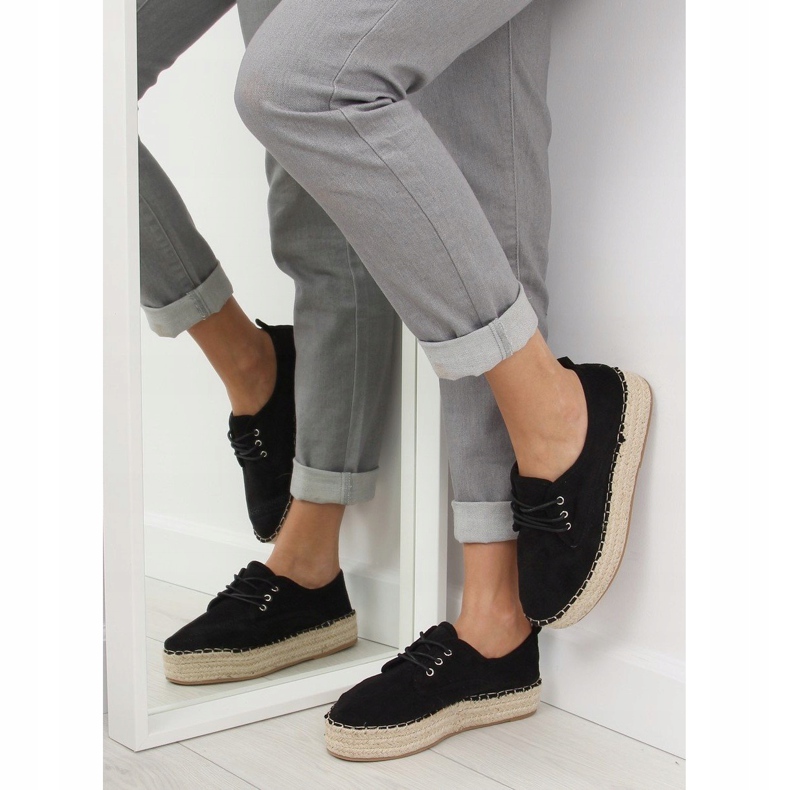 Black women's espadrilles LL-118 Black 1