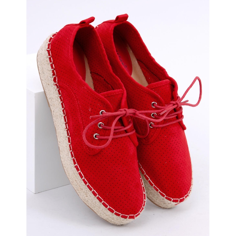 Red women's espadrilles LL-118 Red 1