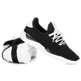 Openwork tied sneakers black 1
