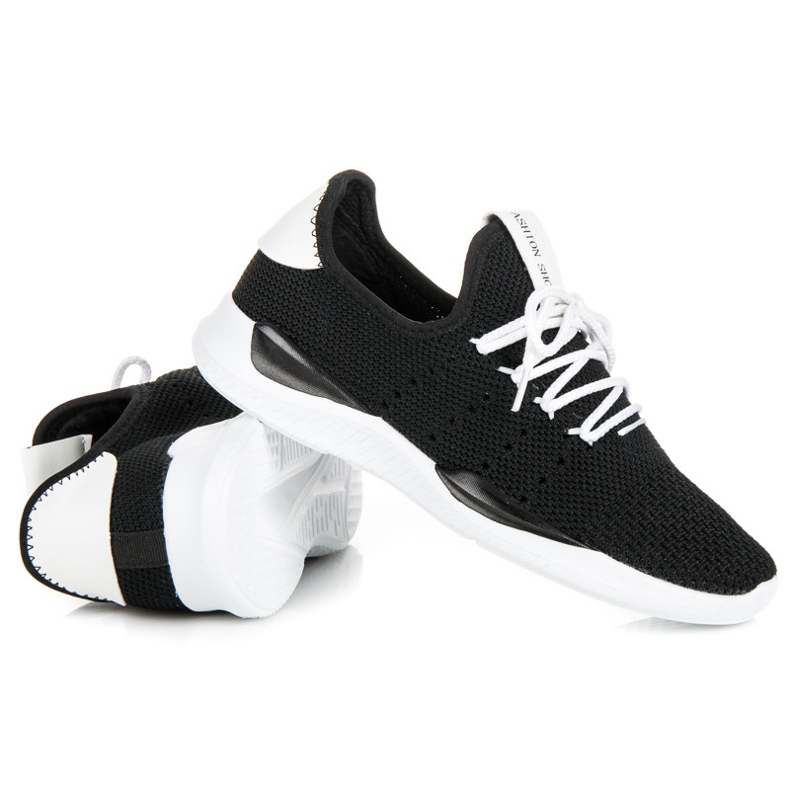Openwork tied sneakers black 1
