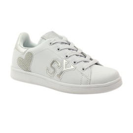 American Club American heart sneakers with leather insole white grey 1