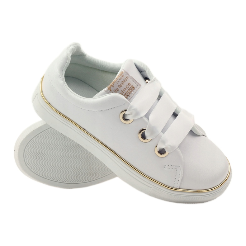 American Club Sneakers satin American 17508 shoelace ['white', 'gold'] white 3