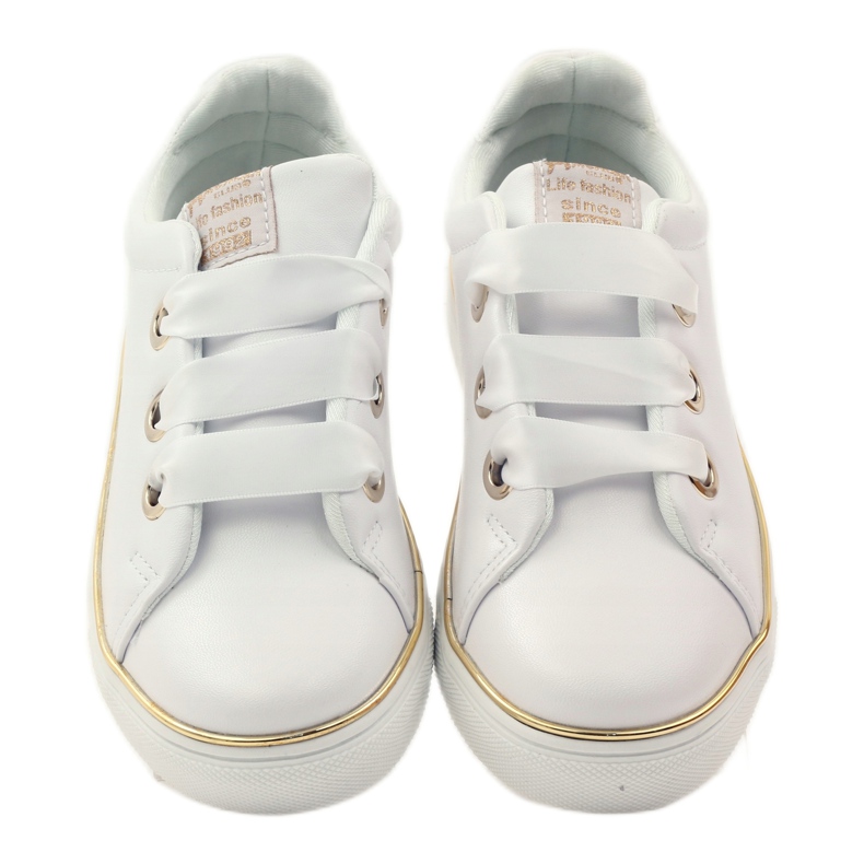 American Club Sneakers satin American 17508 shoelace ['white', 'gold'] white 4