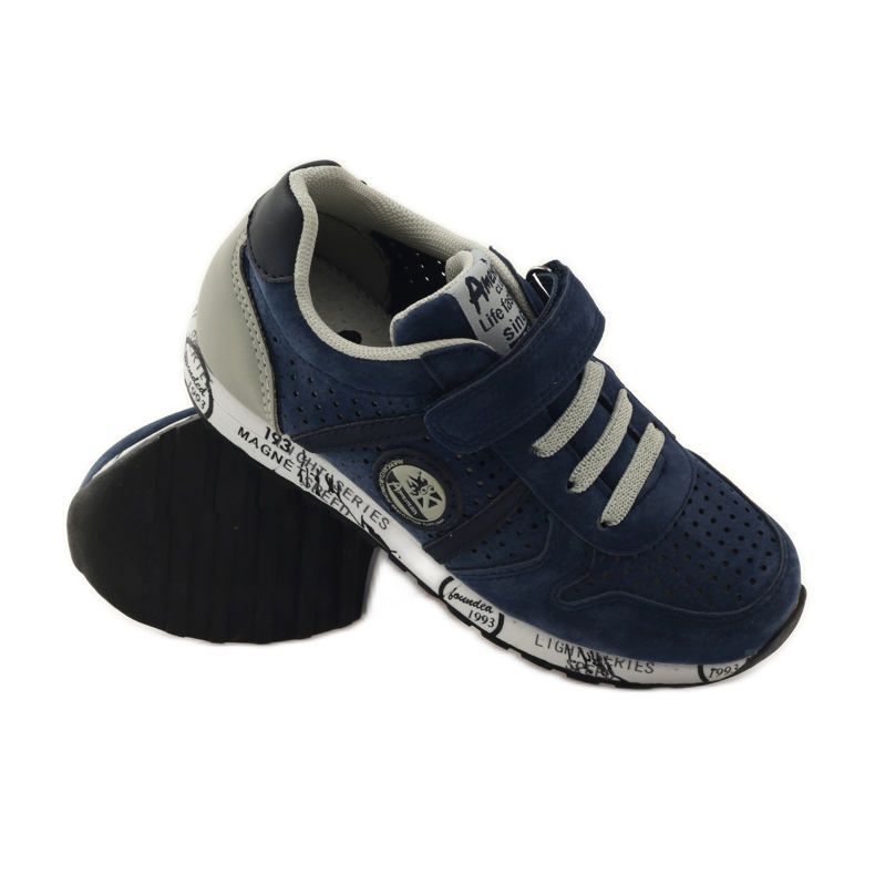American Club ADI sports American leather inlay navy blue grey 3