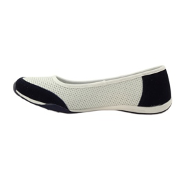 Leather women's ballerinas Filippo white navy blue 2 Leather women's ballerinas Filippo white navy blue 2