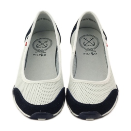 Leather women's ballerinas Filippo white navy blue 4 Leather women's ballerinas Filippo white navy blue 4