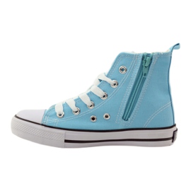 American Club lace-up sneakers white blue 2
