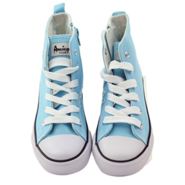 American Club lace-up sneakers white blue 4