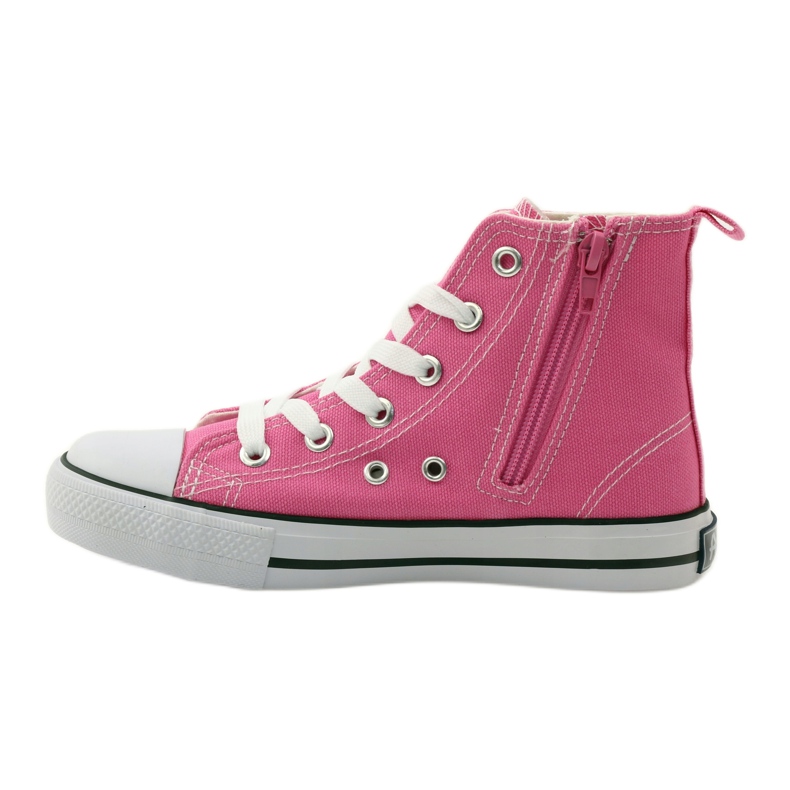 American Club Women's slider sneakers and pink laces 2
