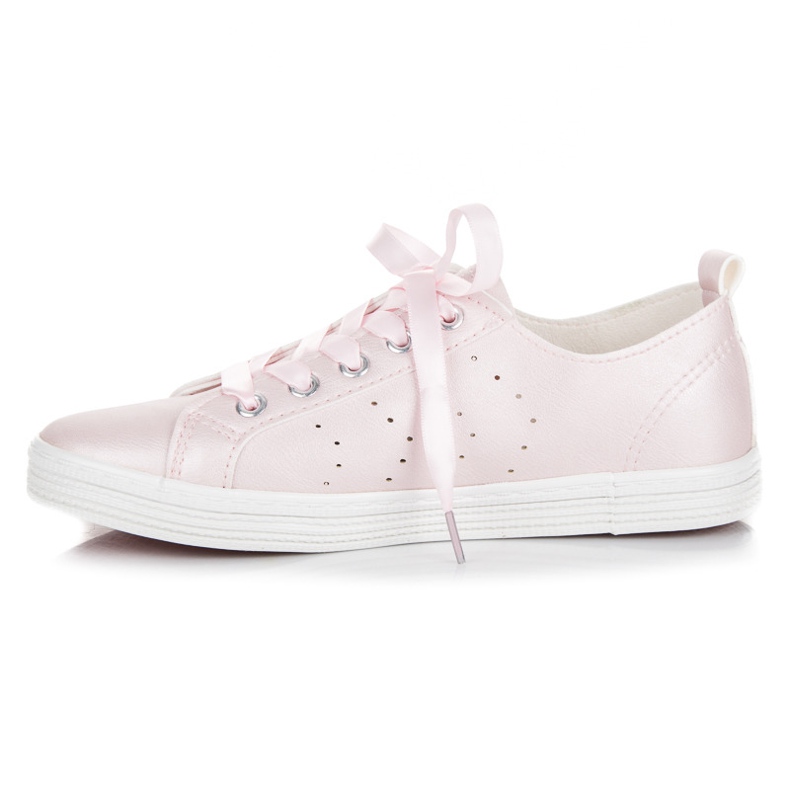 Mckeylor Pink Sneakers Tied With A Ribbon 1
