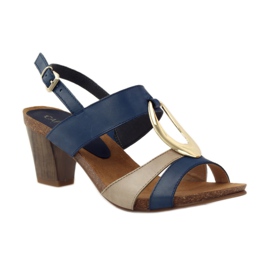 Caprice women's leather sandals 28307 brown yellow navy blue 1 Caprice women's leather sandals 28307 brown yellow navy blue 1