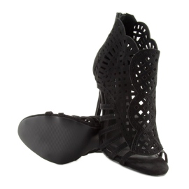 Black open toe boots open toe M286 Black 2