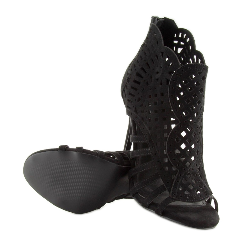 Black open toe boots open toe M286 Black 2