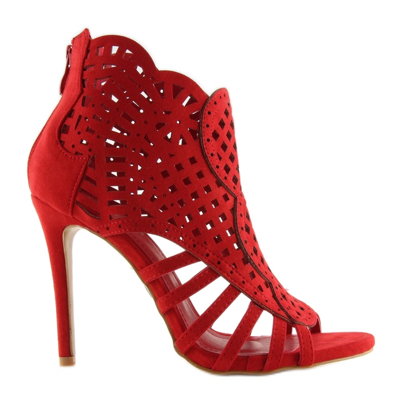 Open toe red open toe boots M286 Red 1