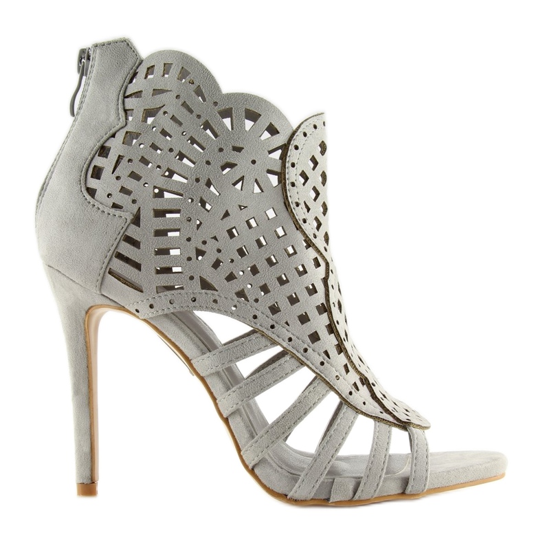 Gray open toe boots open toe M286 gray grey 1