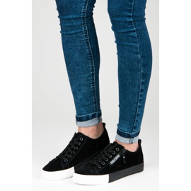 Suede sneakers on the platform black 1