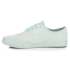 Suede Openwork Sneakers green 1