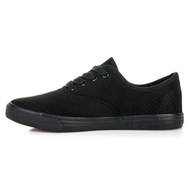 Suede Openwork Sneakers black 1