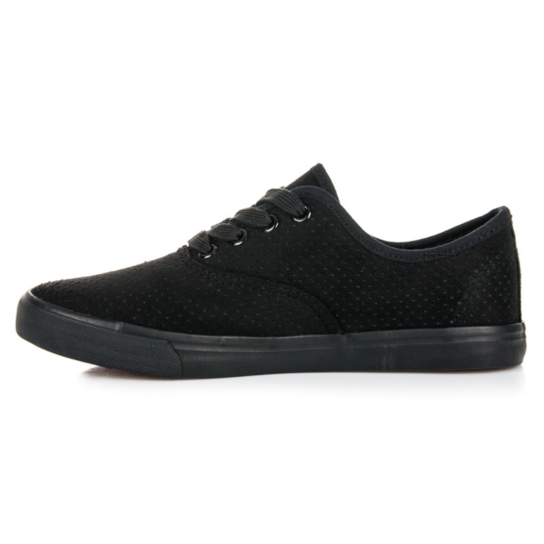 Suede Openwork Sneakers black 1