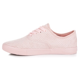 Suede Openwork Sneakers pink 1