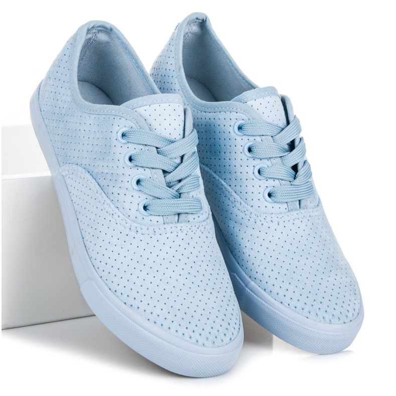 Suede Openwork Sneakers blue 1