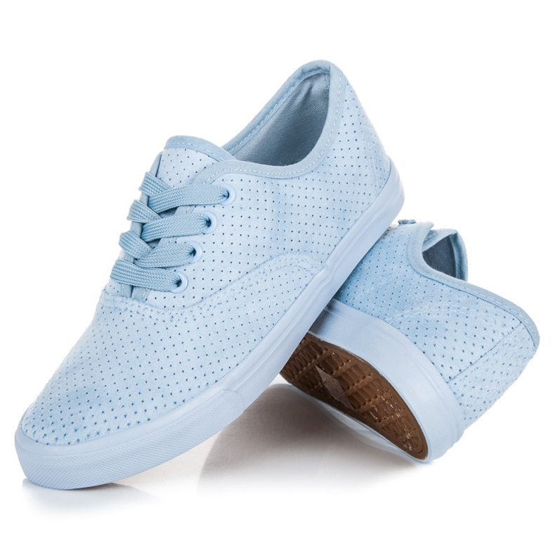 Suede Openwork Sneakers blue 2