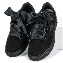 Stylish suede sneakers black 1