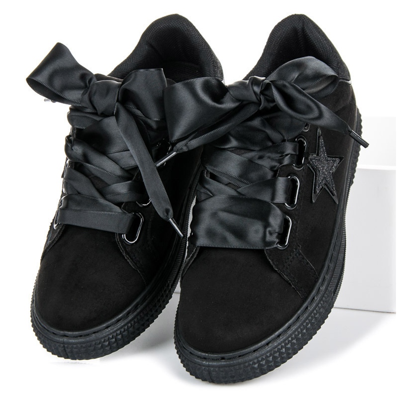 Stylish suede sneakers black 1